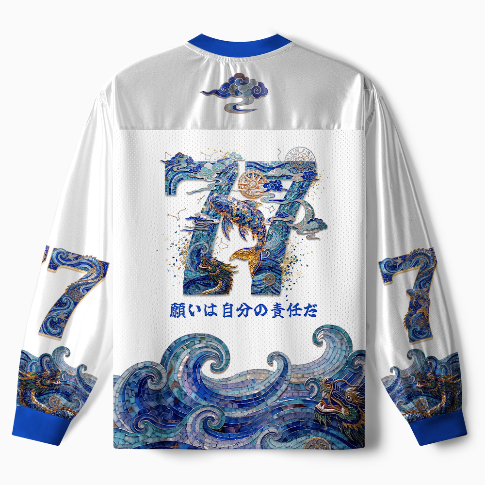 Tokyo-Tiger Cosmic Koi Of Chaotic Luck Paneled Long Sleeve Jersey