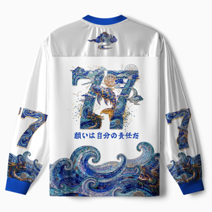 Tokyo-Tiger Cosmic Koi Of Chaotic Luck Paneled Long Sleeve Jersey