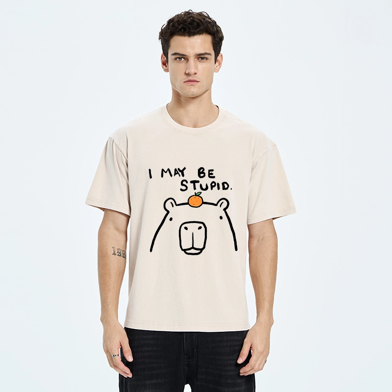 Tokyo‑Tiger Funny Capybara Orange Washed T‑Shirt