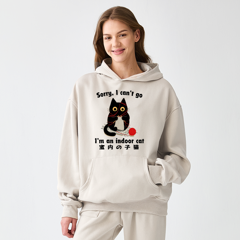 Tokyo-Tiger Indoor Cat Meme Adult Fleece Hoodie