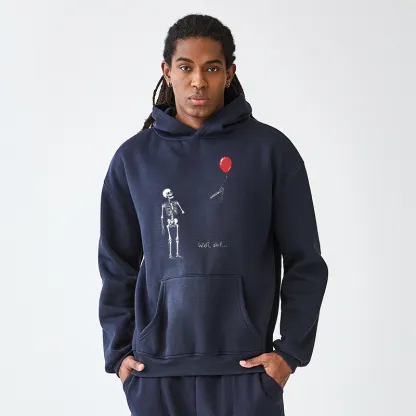 Tokyo-Tiger Skeleton Balloon Meme Adult Fleece Hoodie