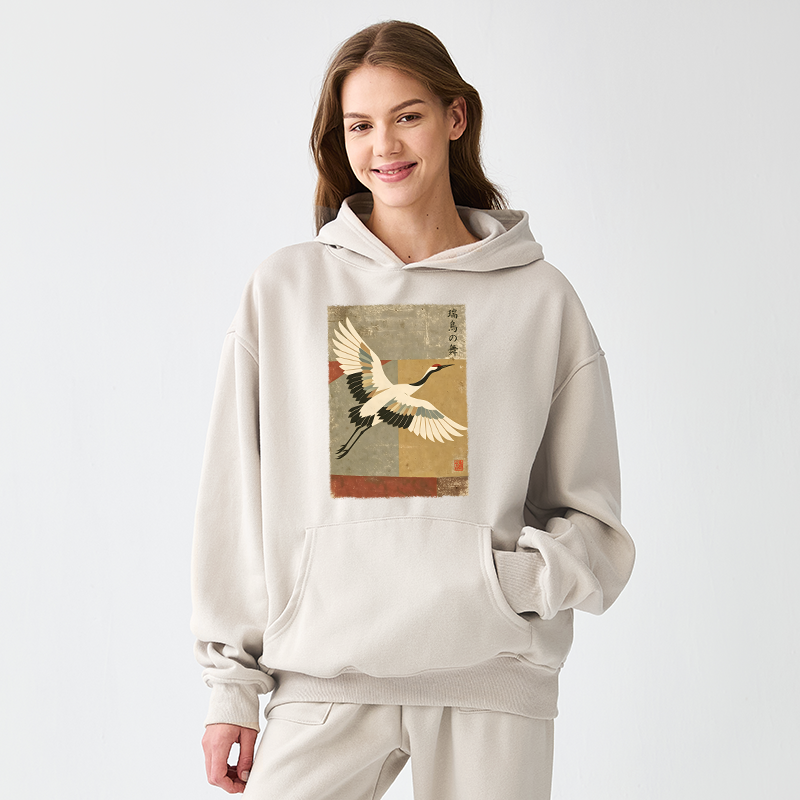 Tokyo-Tiger Crane Spirit Adult Fleece Hoodie