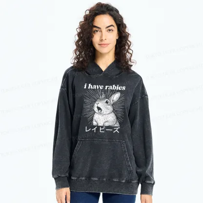 Tokyo-Tiger Funny Rabbit Washed Hoodie