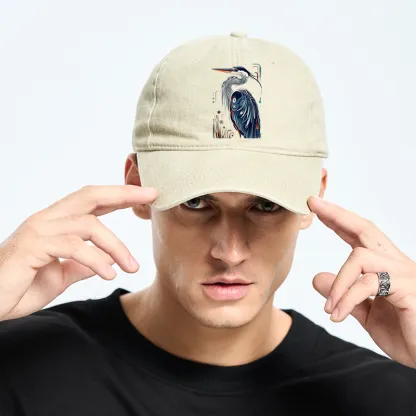 Tokyo-Tiger Stylish Blue Heron Washed Cap