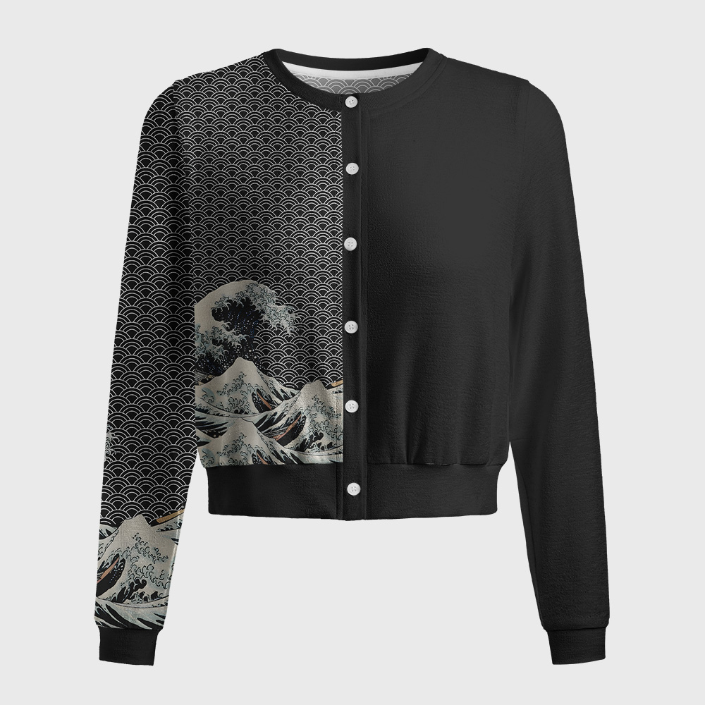 Tokyo-Tiger Tokyo-Tiger Half Of The Wave Women's Lightweight Cardigan