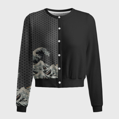 Tokyo-Tiger Tokyo-Tiger Half Of The Wave Women's Lightweight Cardigan