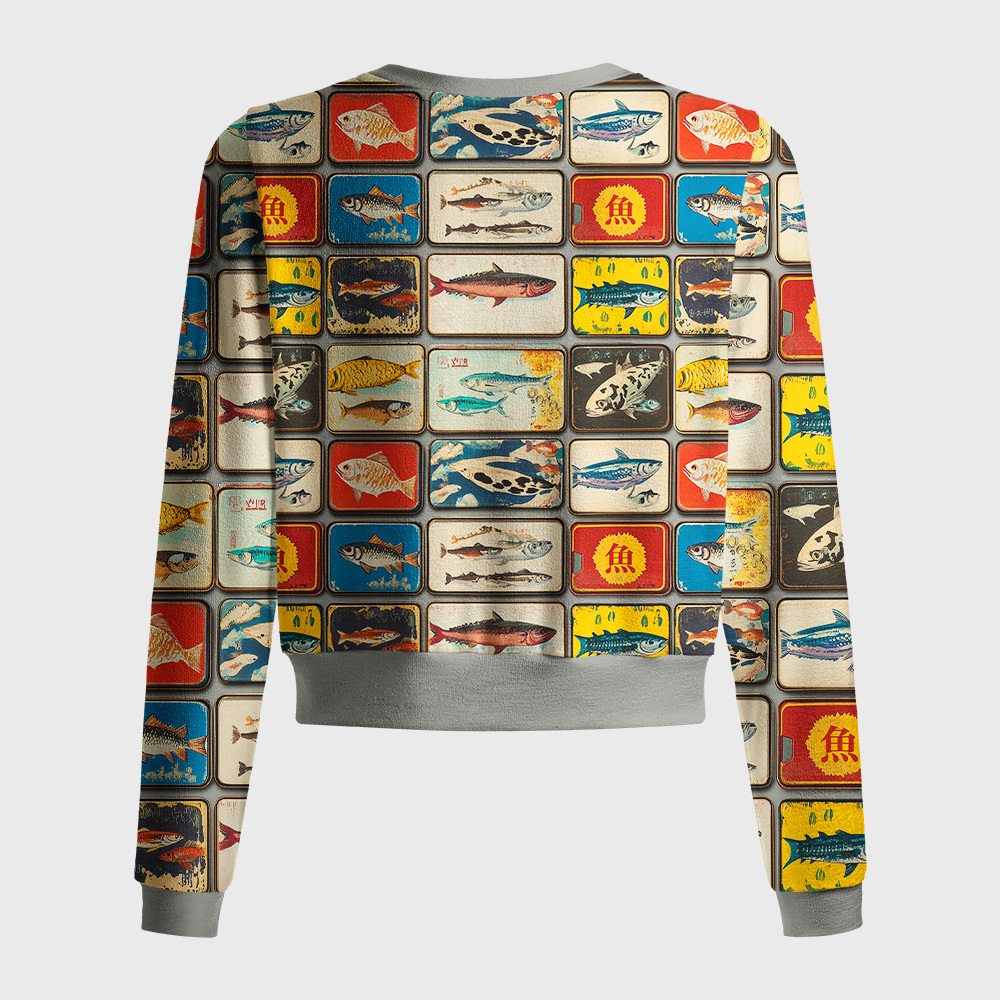 Tokyo-Tiger Tokyo-Tiger Vintage Fish Collection Women's Lightweight Cardigan