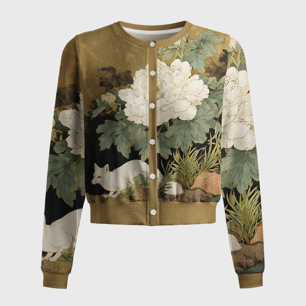 Tokyo-Tiger Peony And Fox Women's Lightweight Cardigan