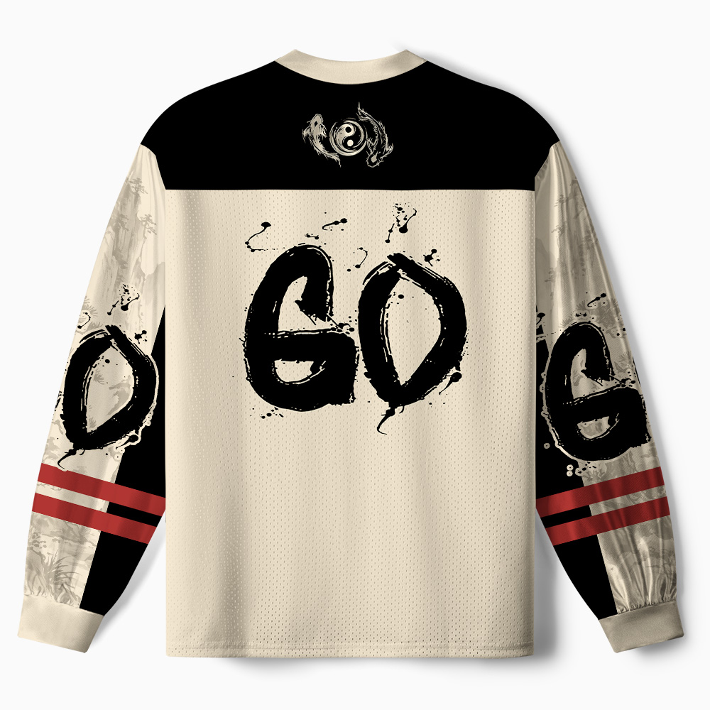 Tokyo-Tiger Japanese Ink Art Capybara Samurai Paneled Long Sleeve Jersey