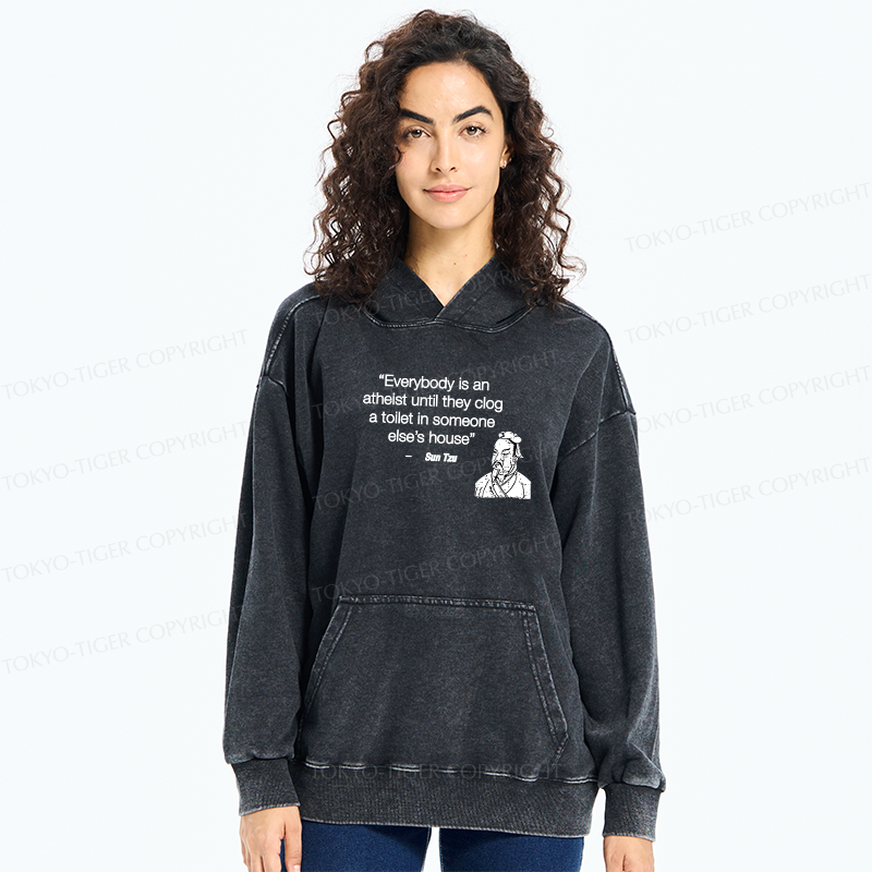 Tokyo-Tiger Funny Sun Tzu Saying Washed Hoodie