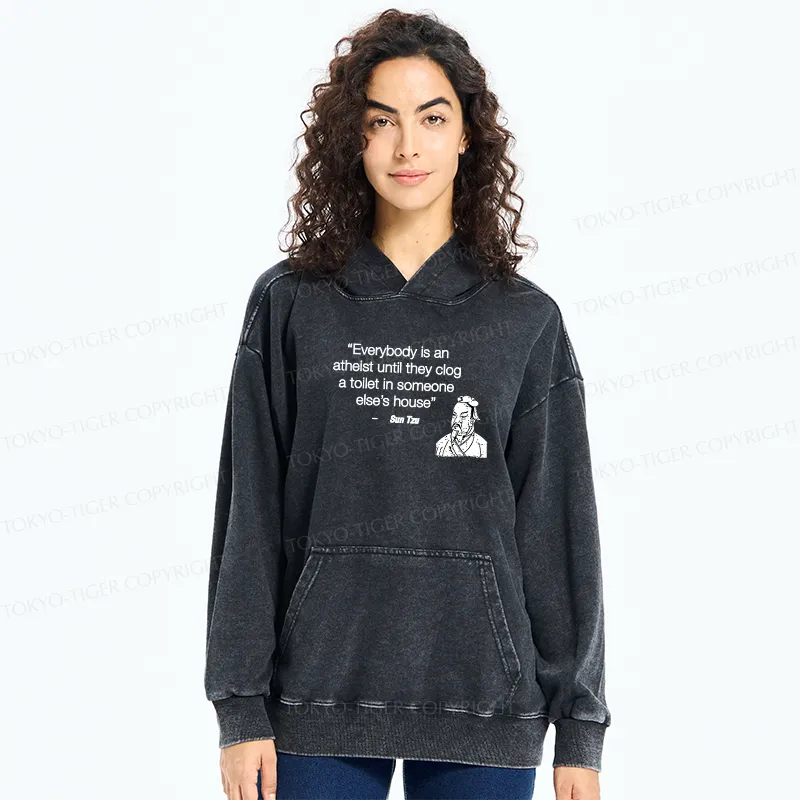 Tokyo-Tiger Funny Sun Tzu Saying Washed Hoodie