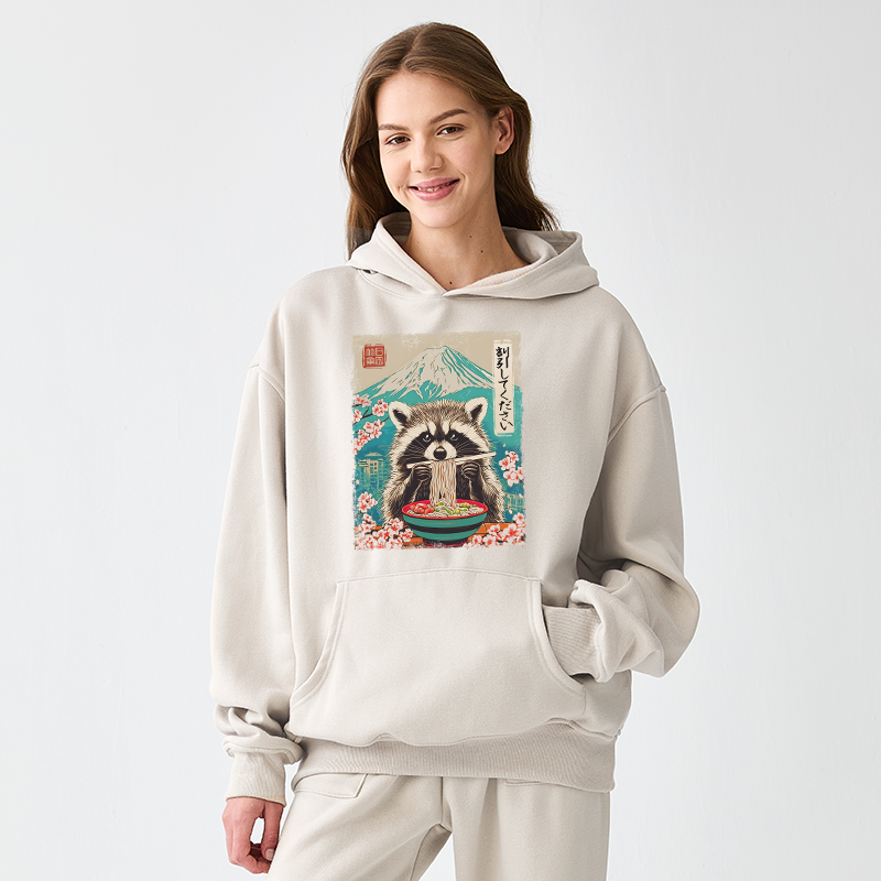 Tokyo-Tiger Please Give Raccoon A Discount Adult Fleece Hoodie