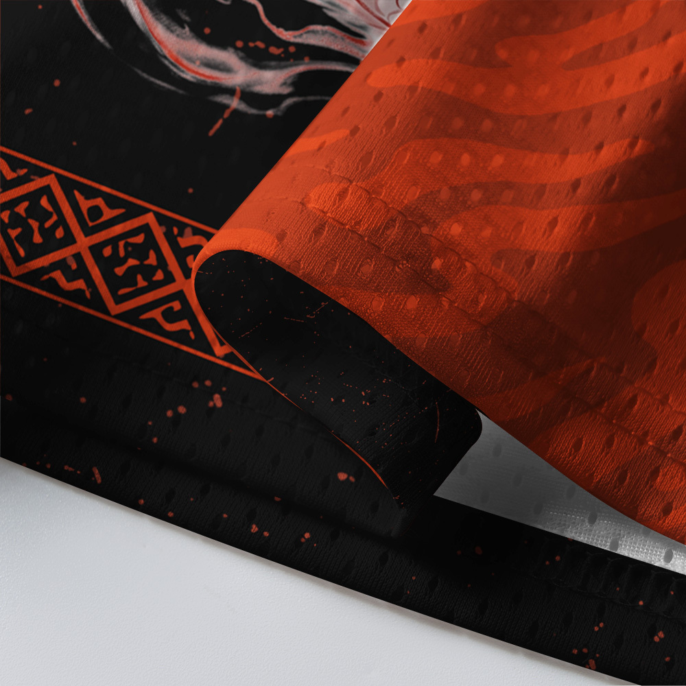 Tokyo-Tiger Dragon‑Phoenix Beneath Crimson Sun Mesh Jersey