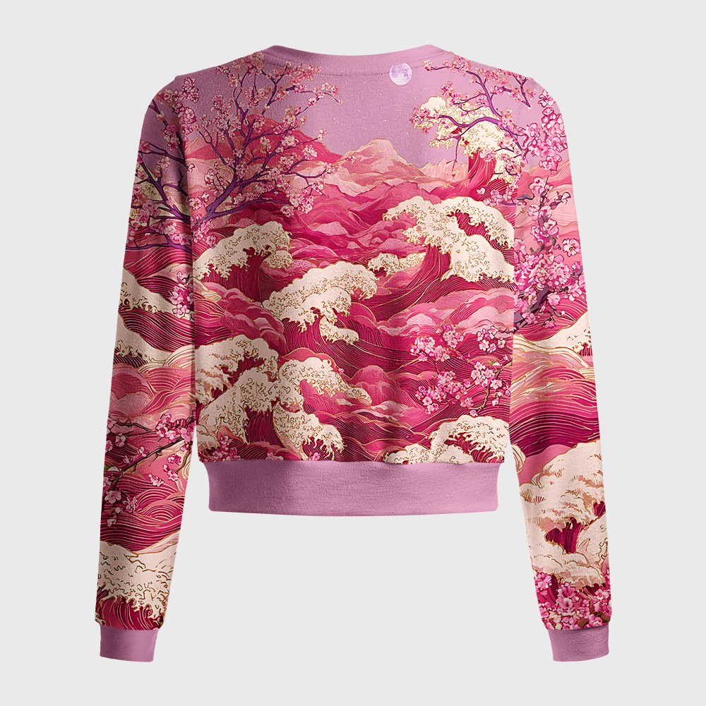 Tokyo-Tiger Moonlit Sakura Sea Women's Lightweight Cardigan