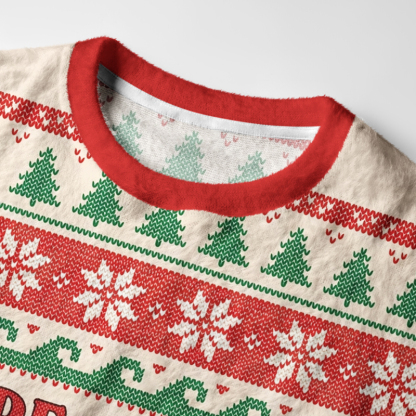 Tokyo-Tiger More Spaghetti Less Upsetti Goose Fuzzy Christmas Ugly Sweatshirt