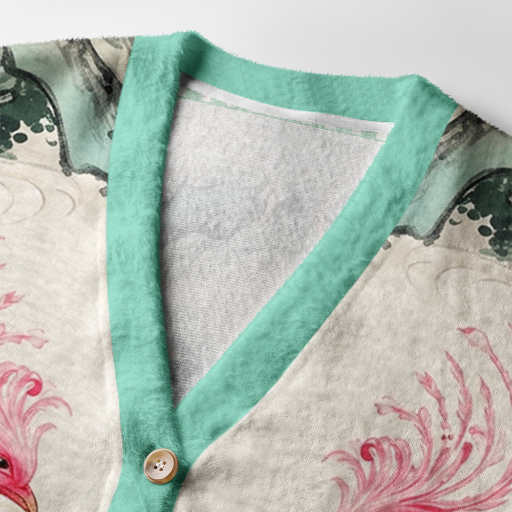 Tokyo-Tiger Twin Phoenixes Of The Sacred Grove Ugly Cardigan Sweater