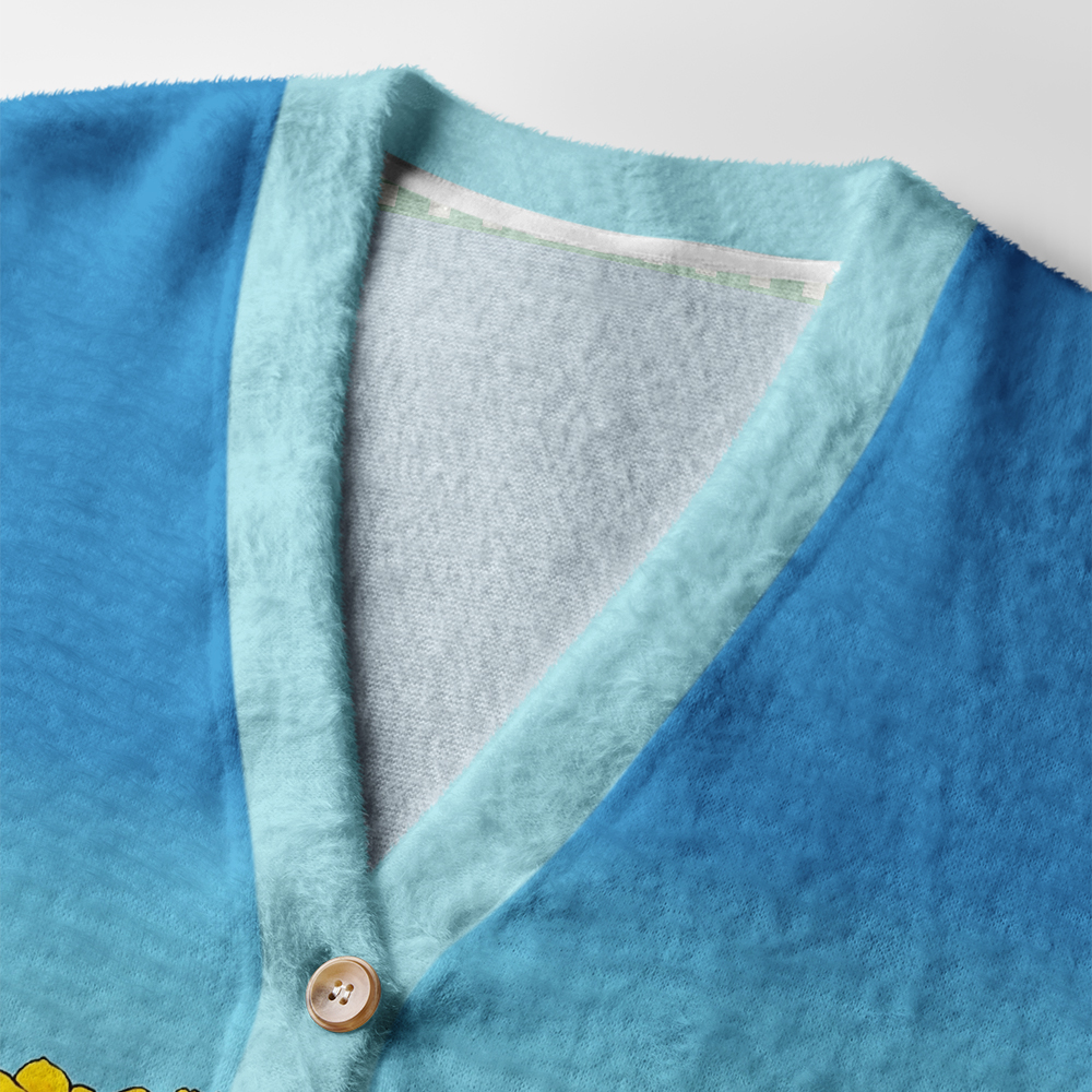 Tokyo-Tiger Golden Petal Wave Ugly Cardigan Sweater