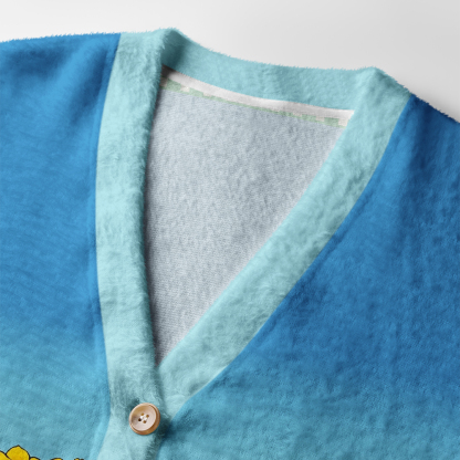 Tokyo-Tiger Golden Petal Wave Ugly Cardigan Sweater