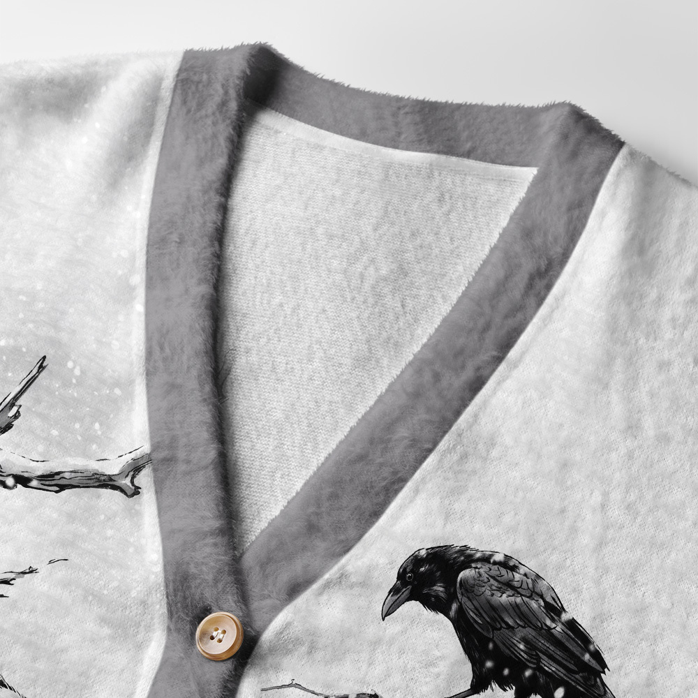 Tokyo-Tiger Snow Leopard Of Winter Grove Ugly Cardigan Sweater