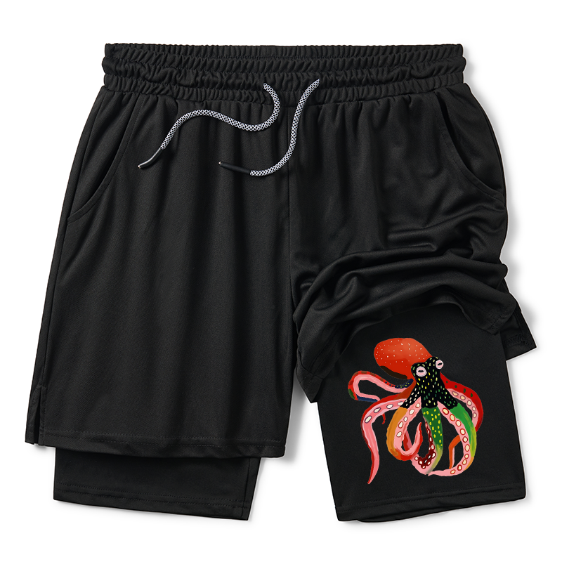 Tokyo-Tiger Colorful Octopus Art Training Shorts