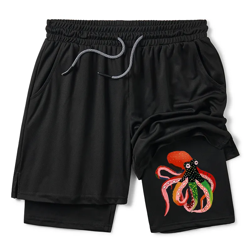 Tokyo-Tiger Colorful Octopus Art Training Shorts Sale