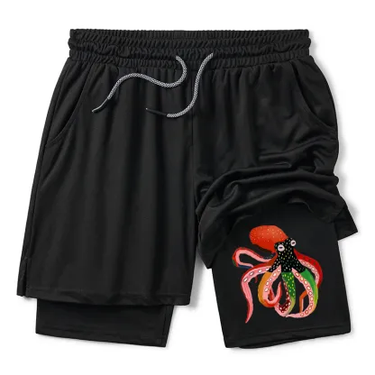 Tokyo-Tiger Colorful Octopus Art Training Shorts