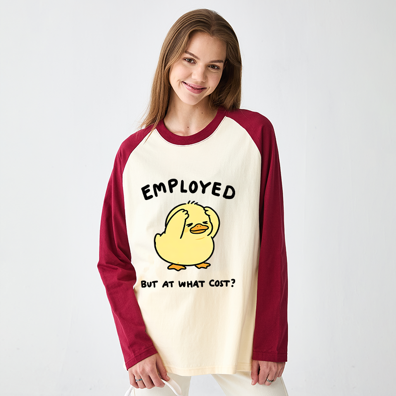 Tokyo-Tiger Funny Work Duck Raglan Long Sleeve T-shirt