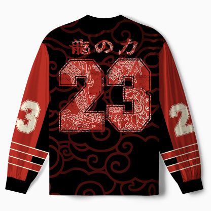 Tokyo-Tiger Auspicious Dragon Cloud Paneled Long Sleeve Jersey