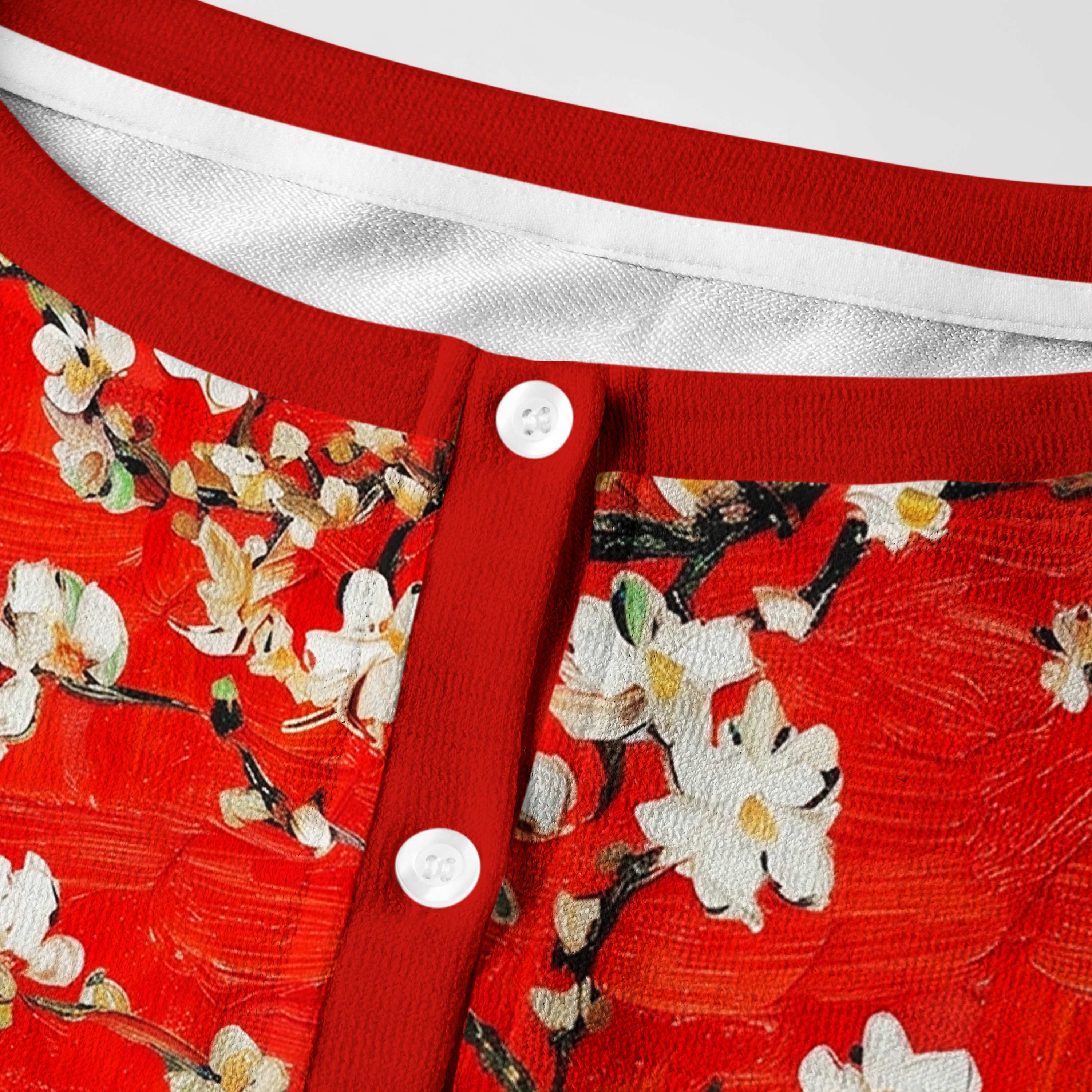Tokyo-Tiger Van Gogh Red Almond Blossom Women's Lightweight Cardigan