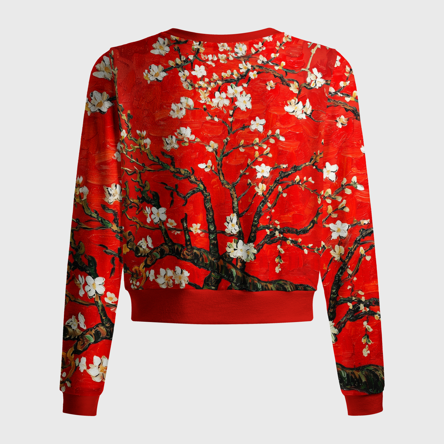 Tokyo-Tiger Van Gogh Red Almond Blossom Women's Lightweight Cardigan