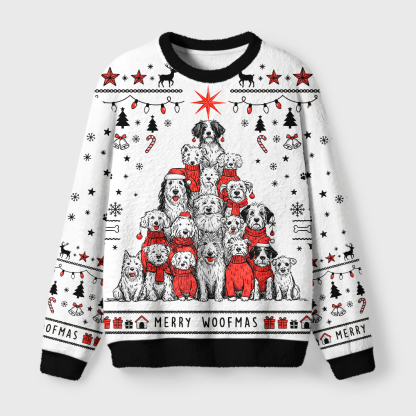 Tokyo-Tiger All The Good Dogs For Christmas Fuzzy Christmas Ugly Sweatshirt