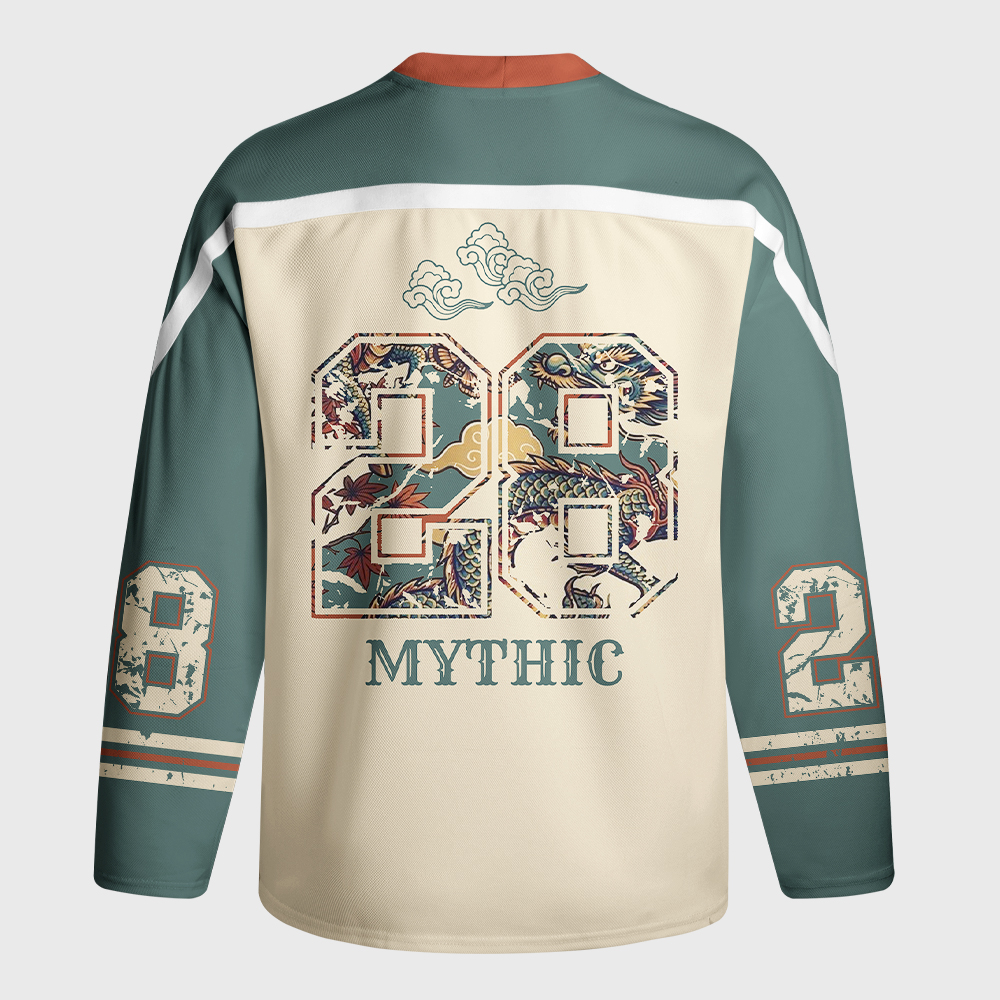 Tokyo-Tiger Cloud Dragon Auspicious Qilin Long-Sleeve Hockey Jersey