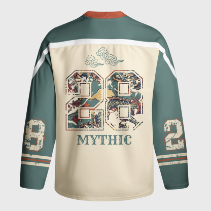 Tokyo-Tiger Cloud Dragon Auspicious Qilin Long-Sleeve Hockey Jersey