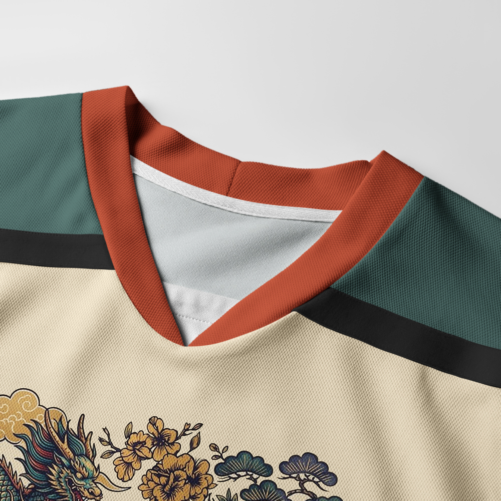 Tokyo-Tiger Cloud Dragon Auspicious Qilin Long-Sleeve Hockey Jersey