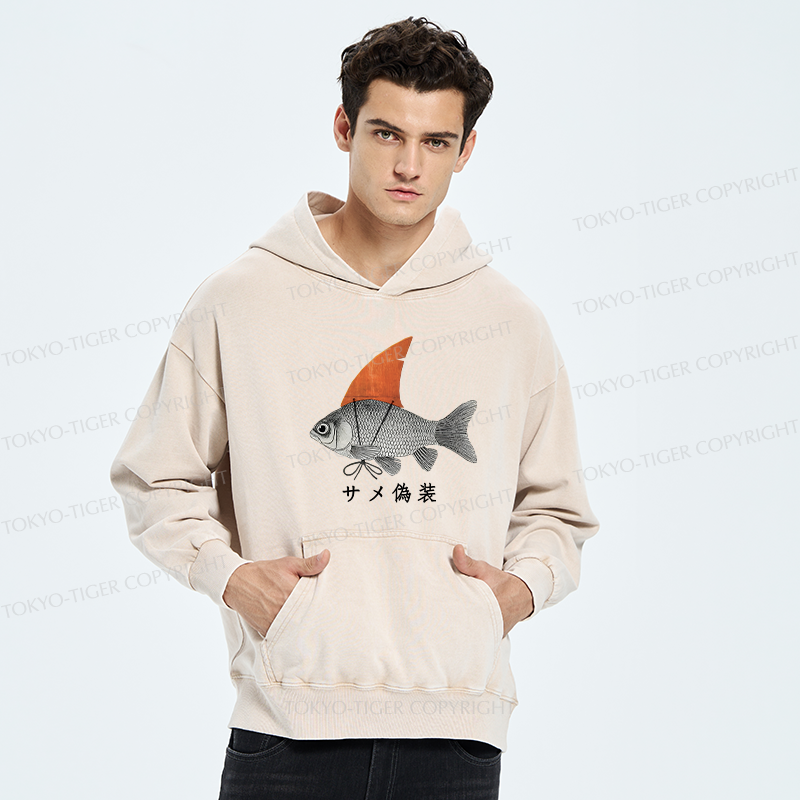 Tokyo-Tiger Fish Disguise Washed Hoodie