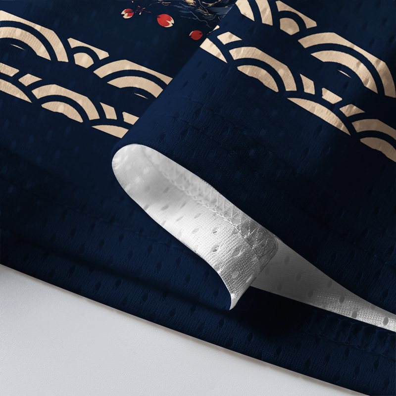 Tokyo-Tiger Japanese Twin Koi Wave Art Mesh Jersey