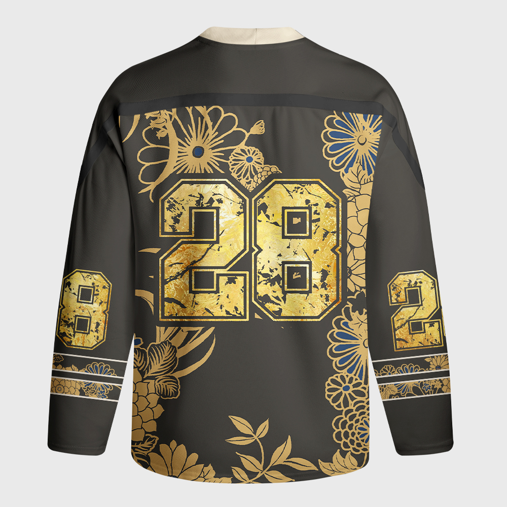 Tokyo-Tiger Samurai Black Cat Long-Sleeve Hockey Jersey