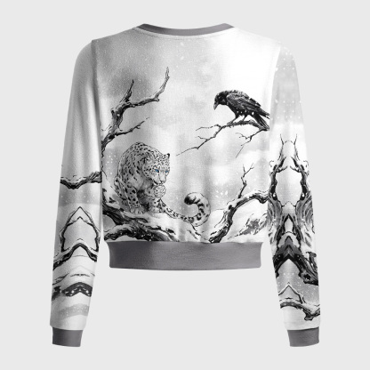 Tokyo-Tiger Snow Leopard Of Winter Grove Women's Lightweight Cardigan