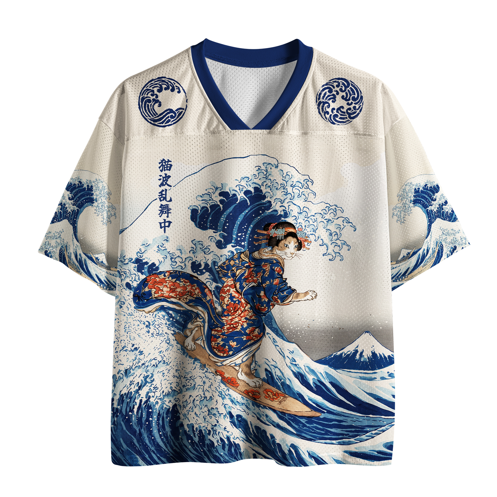 Tokyo-Tiger Kimono Surfing Cat Mesh Jersey