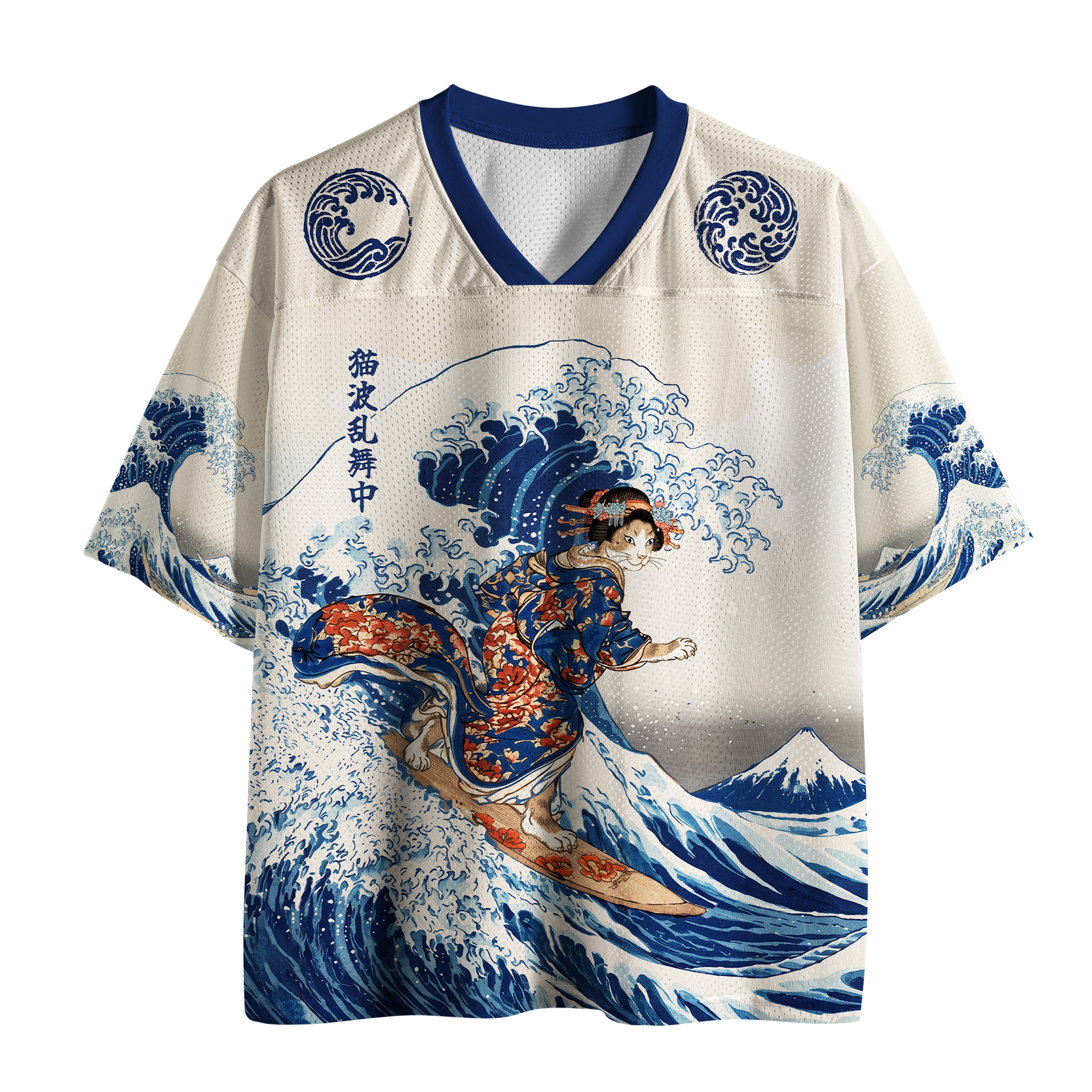 Tokyo-Tiger Kimono Surfing Cat Mesh Jersey