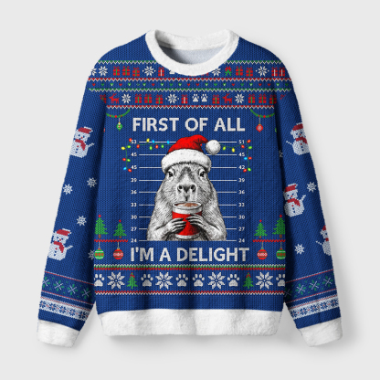 Tokyo-Tiger Capybara Is Ready For Christmas Fuzzy Christmas Ugly Sweatshirt