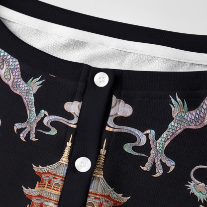 Tokyo-Tiger Shell Inlay Style Chinese Myth Creature Women's Lightweight Cardigan