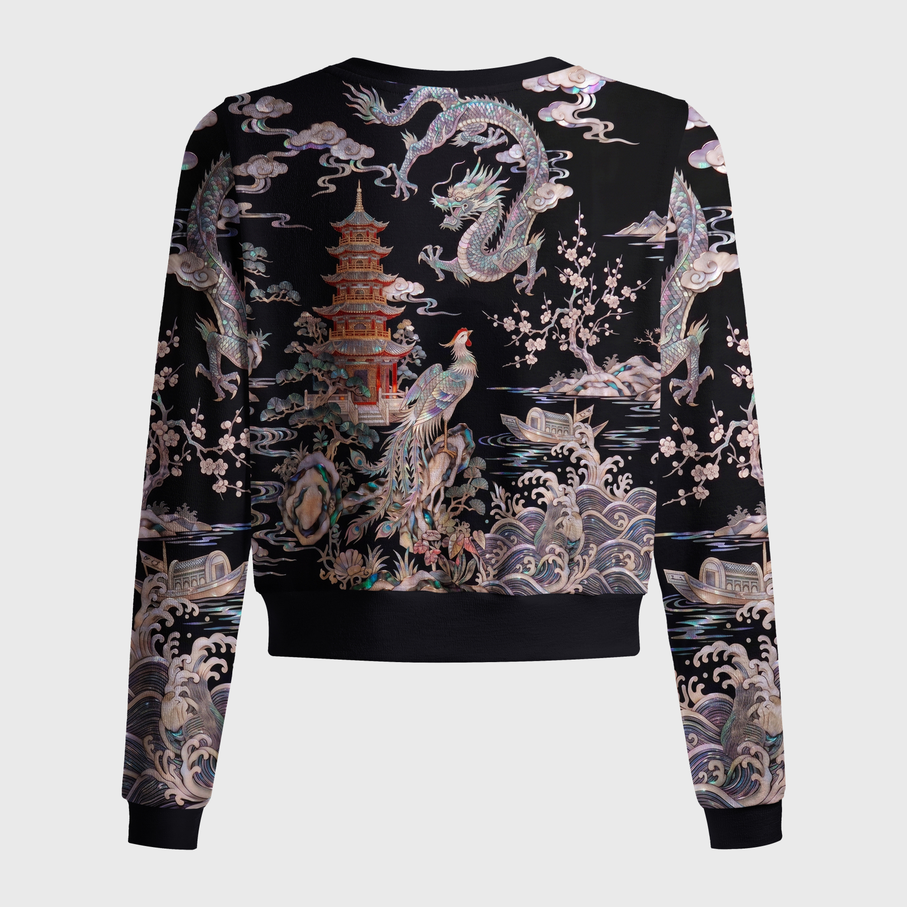 Tokyo-Tiger Shell Inlay Style Chinese Myth Creature Women's Lightweight Cardigan
