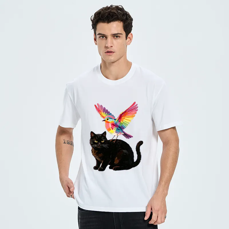 Tokyo-Tiger Rainbow Bird With Cat Classic T-Shirt