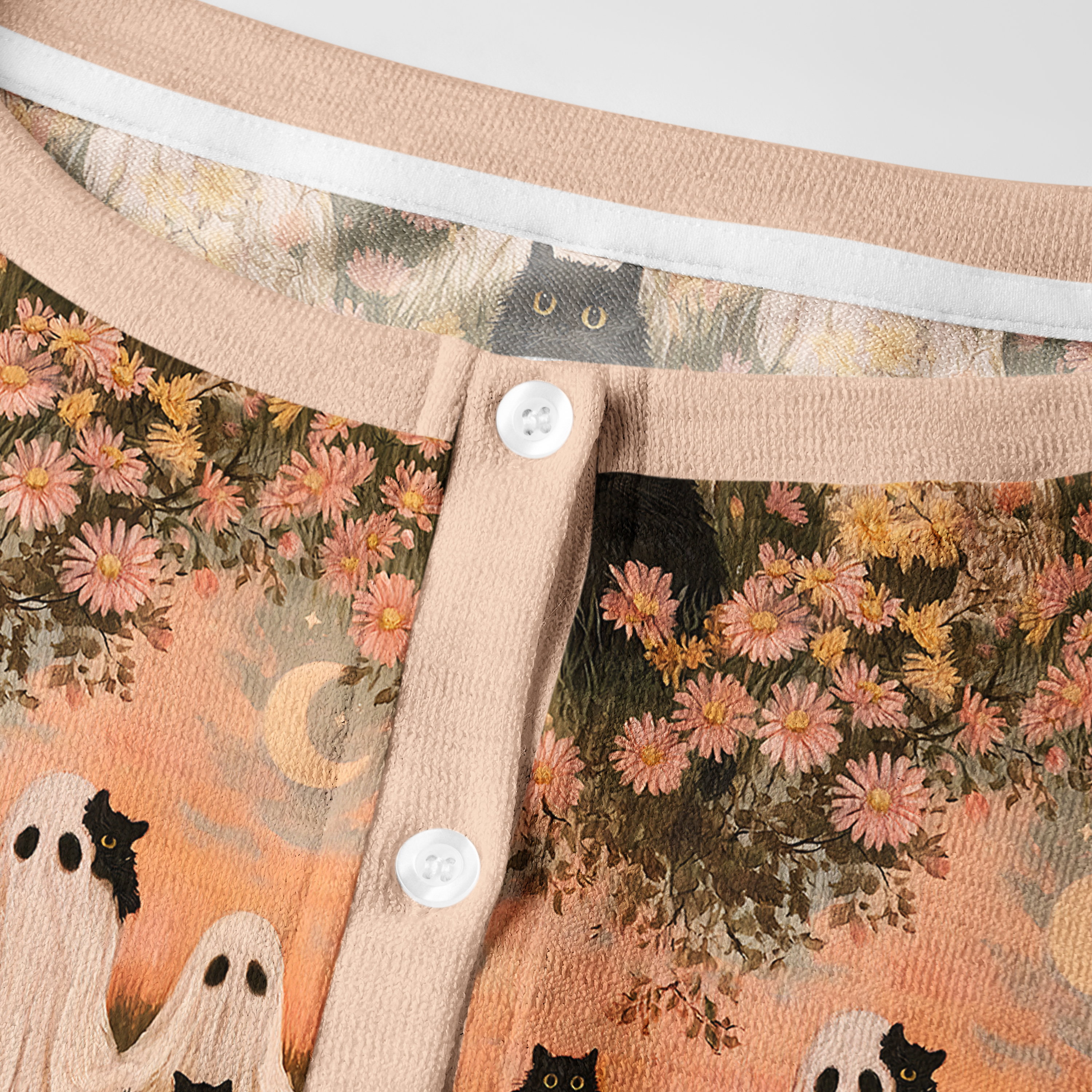 Tokyo-Tiger Enchanted Garden Of Ghosts And Cats Women's Lightweight Cardigan