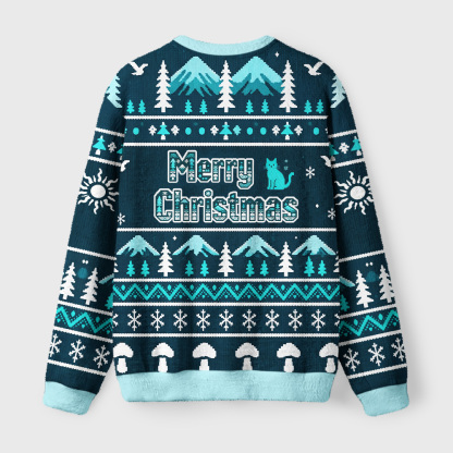 Tokyo-Tiger Indifferent Holiday Night Fuzzy Christmas Ugly Sweatshirt