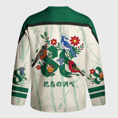 Tokyo-Tiger Floral Birdsong Long-Sleeve Hockey Jersey