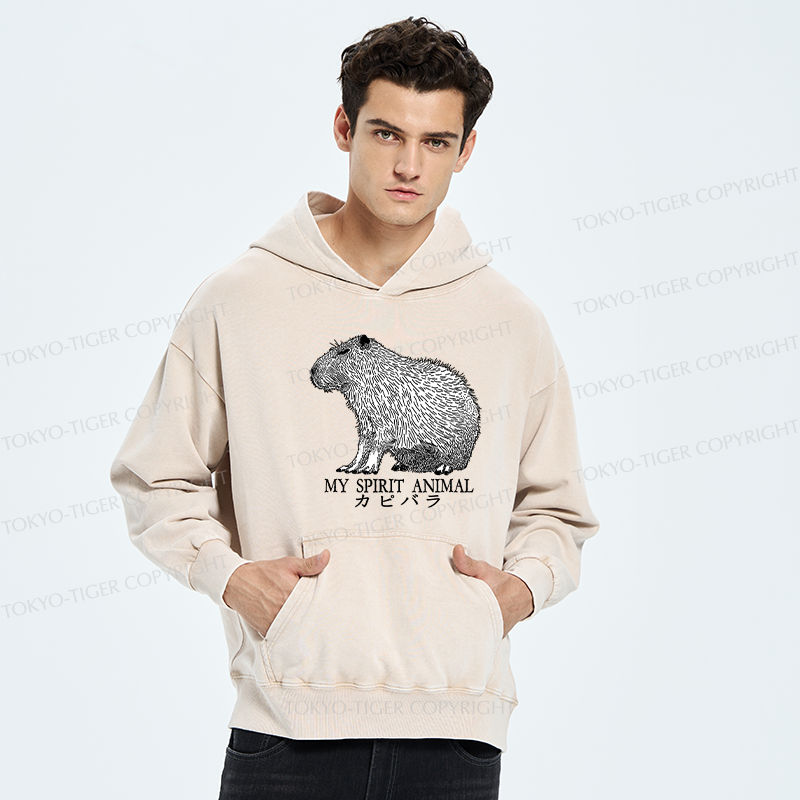 Tokyo-Tiger Capybara Spirit Washed Hoodie