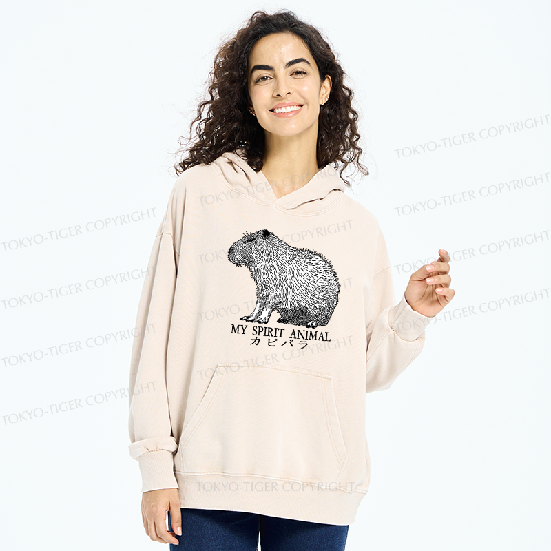 Tokyo-Tiger Capybara Spirit Washed Hoodie