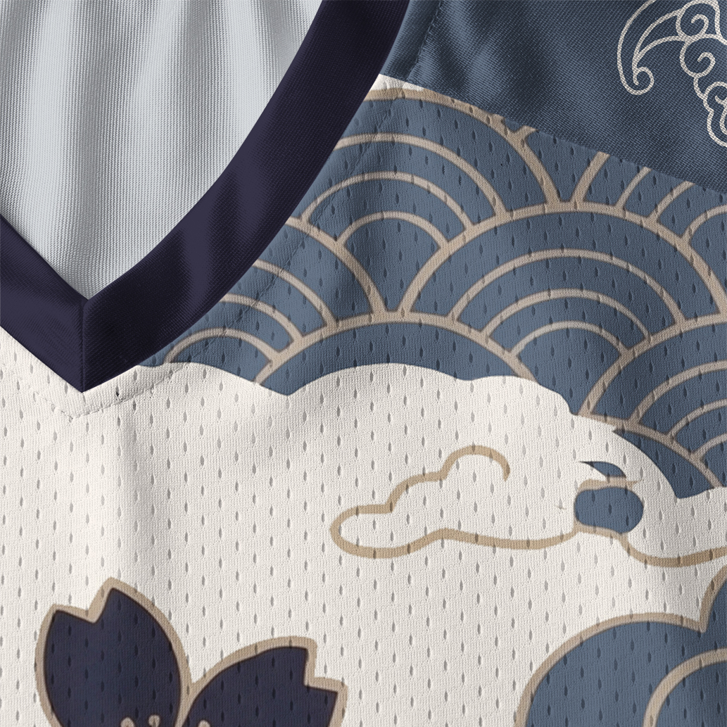 Tokyo-Tiger Japanese Bat Eating Ramen Paneled Long Sleeve Jersey